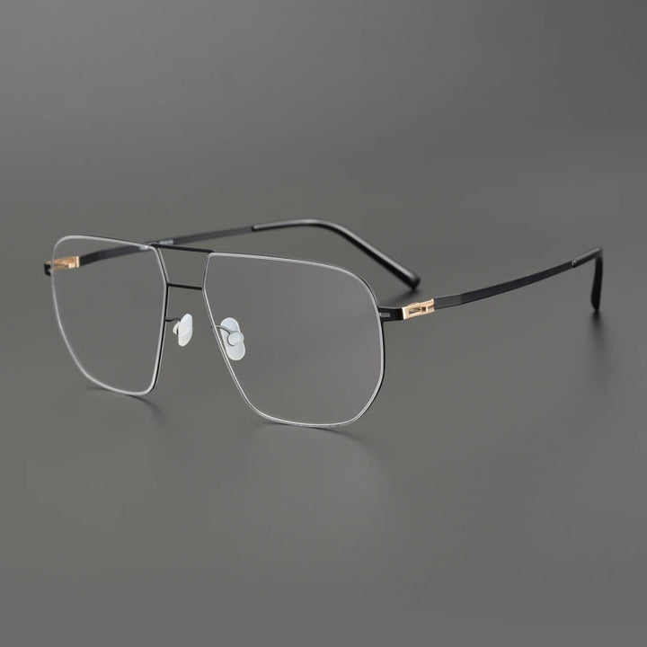 Black Mask Women's Full Rim Square Double Bridge Steel Eyeglasses 195136