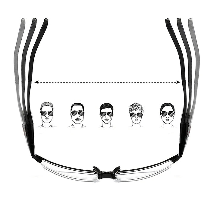 Hdcrafter Men Semi Rim Pilot Aluminum Sunglasses 3121