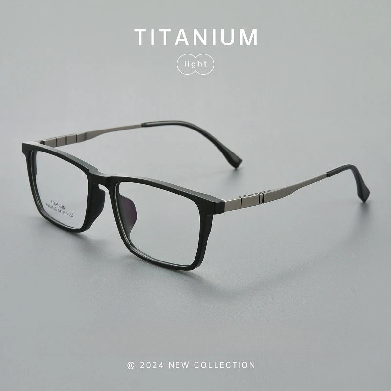 Yimaruili Men's Full Rim Square Tr 90 Titanium Eyeglasses Y61010 Full Rim Yimaruili Eyeglasses   