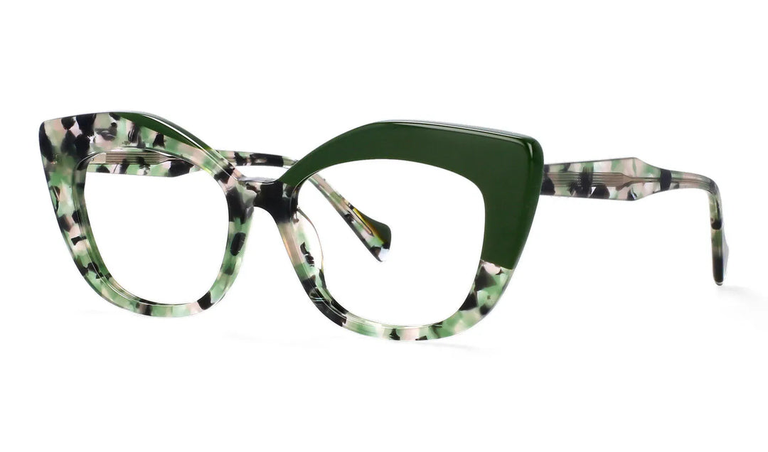 CCSpace Women's Full Rim Square Cat Eye Acetate Hyperopic Reading Glasses R56960 Reading Glasses CCspace green 0 