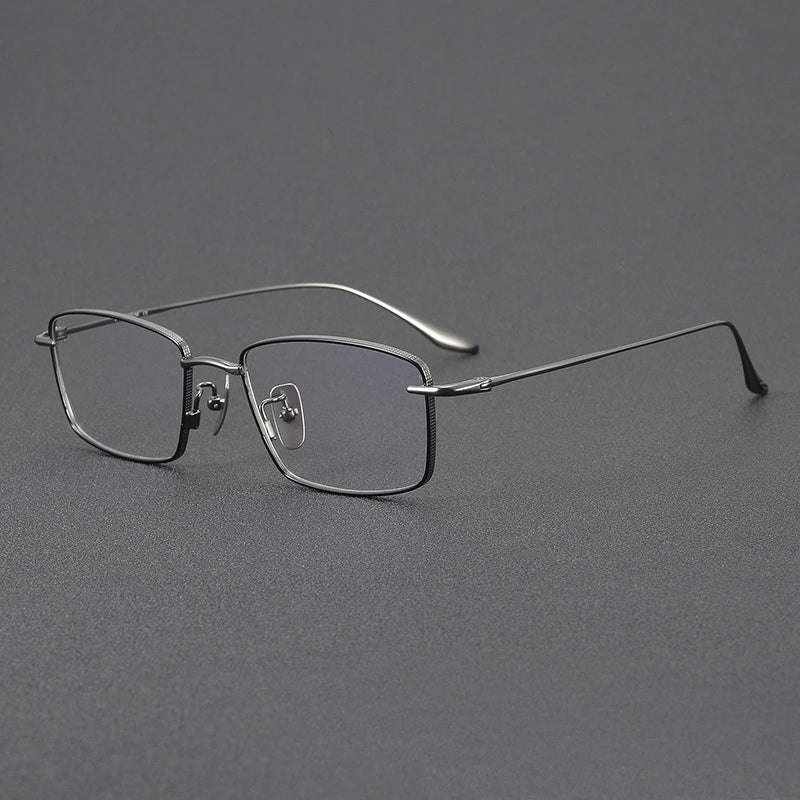 Black Mask Unisex Full Rim Square Eyeglasses 42175 Full Rim Black Mask Gun Gray  