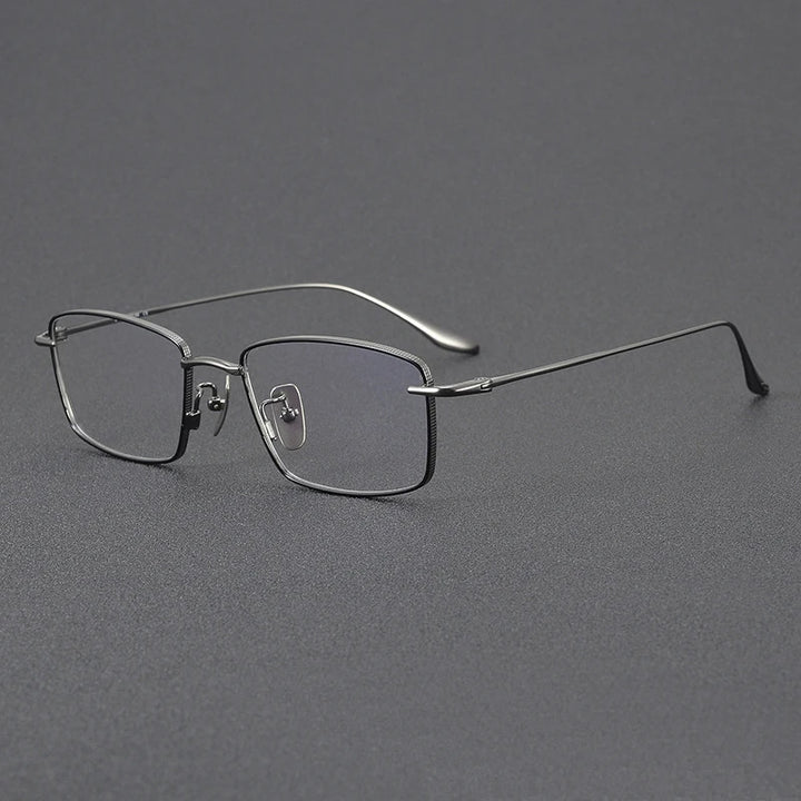 Black Mask Unisex Full Rim Square Eyeglasses 42175 Full Rim Black Mask Gun Gray  