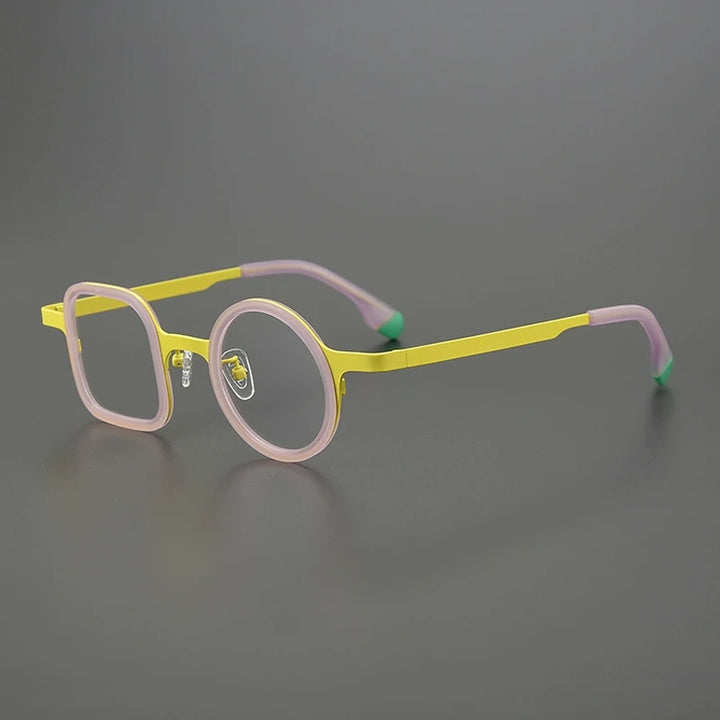 Gatenac Women's Full Rim Square Round Titanium Eyeglasses Gxyj185886