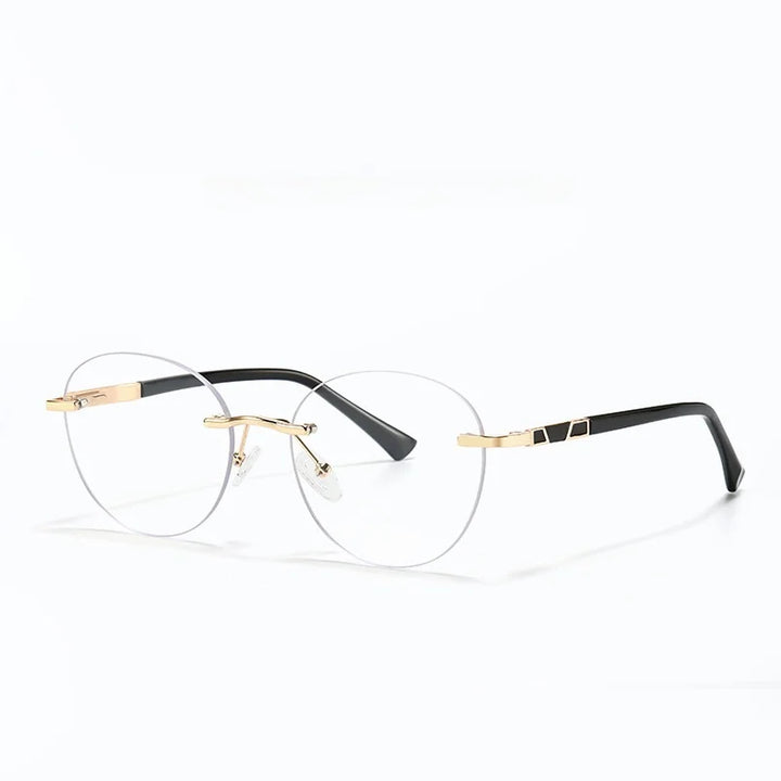 Xbora Women's Rimless Round Oval Alloy Tr 90 Eyeglasses 579008