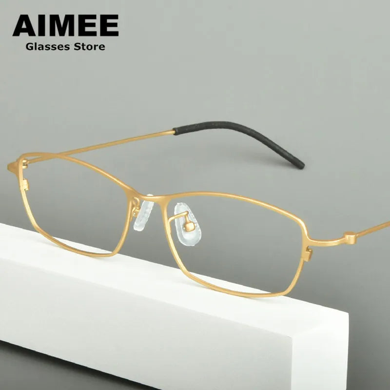 Aimee Unisex Full Rim Rectangle Square Titanium Eyeglasses 14509 Full Rim Aimee   