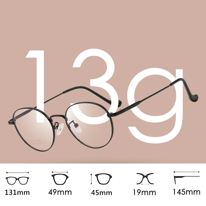 Hdcrafter Unisex Full Rim Round Titanium Alloy Eyeglasses Ac0171 Full Rim Hdcrafter Eyeglasses   