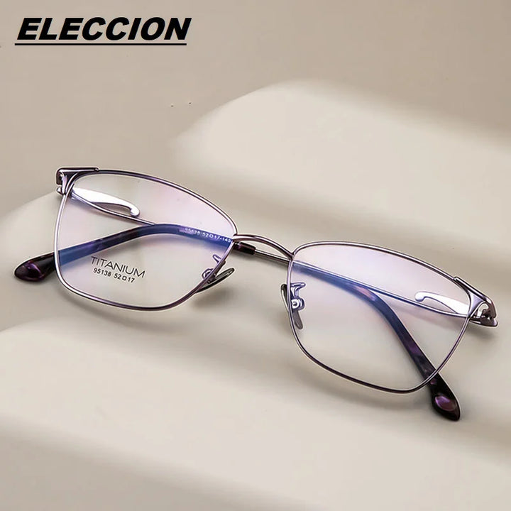 Eleccion Women's Full Rim Cat Eye Titanium Eyeglasses 91538