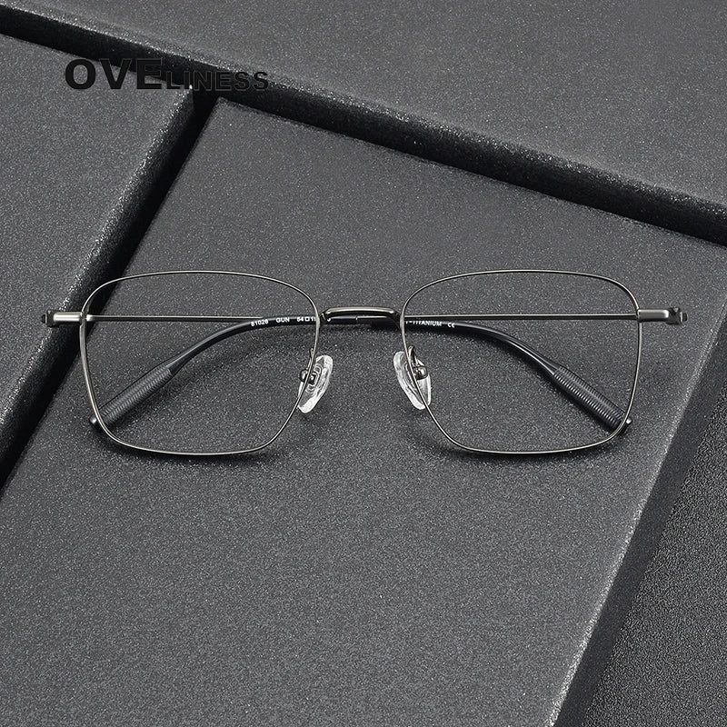 Oveliness Unisex Full Rim Square Titanium Eyeglasses 81026