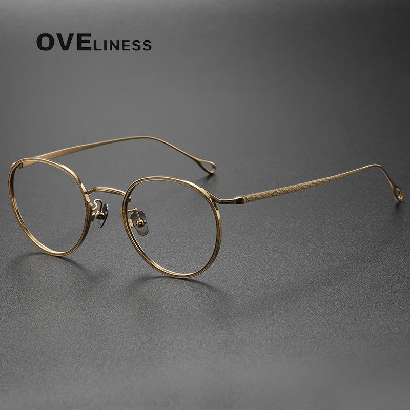 Oveliness Women's Full Rim Small Width Round Titanium Eyeglasses 153369
