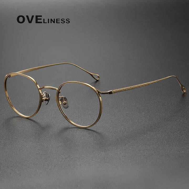 Oveliness Women's Full Rim Small Width Round Titanium Eyeglasses 153369