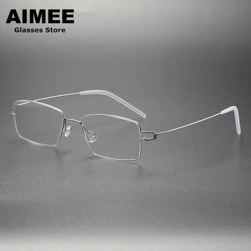 Aimee Unisex Full Rim Square Screwless Titanium Eyeglasses 14911 Full Rim Aimee   