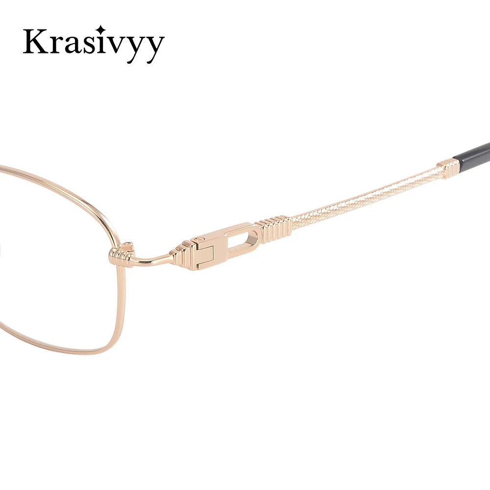 Krasivyy Unisex Full Rim Oval Beta Titanium Prescription Eyeglasses KR50029 - view 4