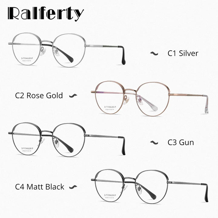 Ralferty Women's Full Rim Oval Titanium Eyeglasses R6226 Full Rim Ralferty   