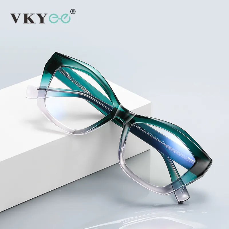 Vicky Women's Full Rim Square Tr 90 Alloy Cat Eye Reading Glasses 2169 Reading Glasses Vicky   