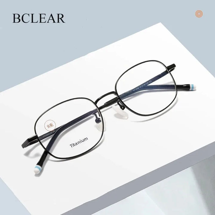 Bclear Women's Full Rim Small Oval Square Titanium Eyeglasses 451006
