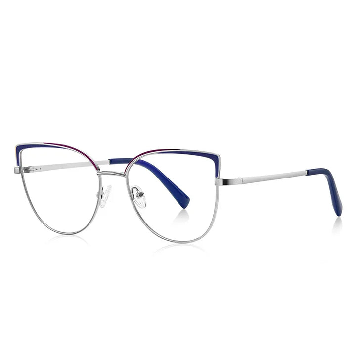 Laoyehui Women's Full Rim Square Cat Eye Alloy Reading Glasses L3103 Reading Glasses Laoyehui C4 +150 