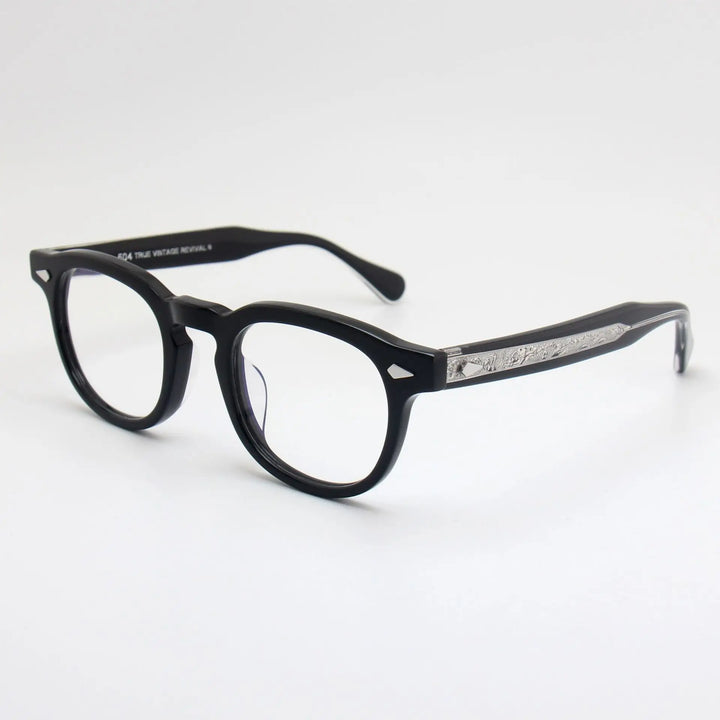 Black Mask Unisex Full Rim Round Square Acetate Eyeglasses 602504