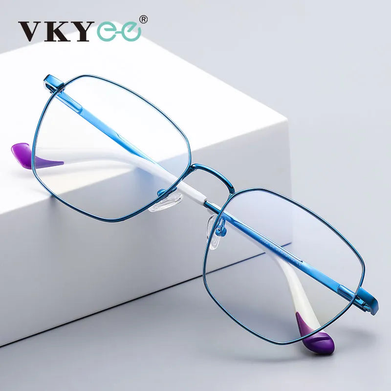 Vicky Unisex Full Rim Square Stainless Steel Acetate Reading Glasses 3022 Reading Glasses Vicky   