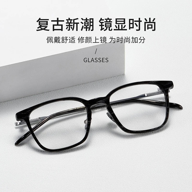 Nobler Unisex Full Rim Square Titanium Acetate Eyeglasses N116 Full Rim Nobler   