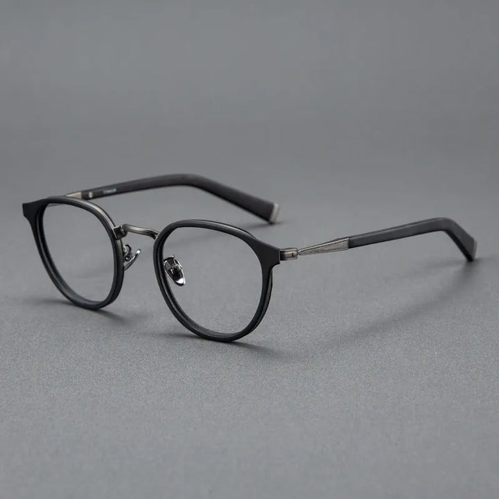 Black Mask Unisex Full Rim Round Acetate Eyeglasses BM-BKT10