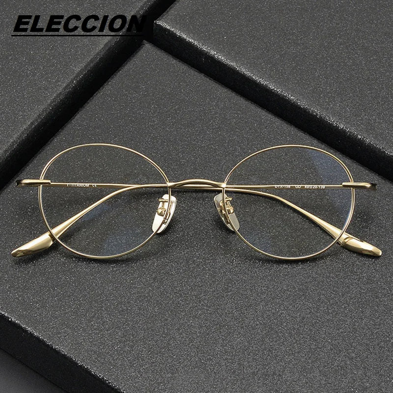 Eleccion Women's Full Rim Round Titanium Eyeglasses 24158 Full Rim Eleccion