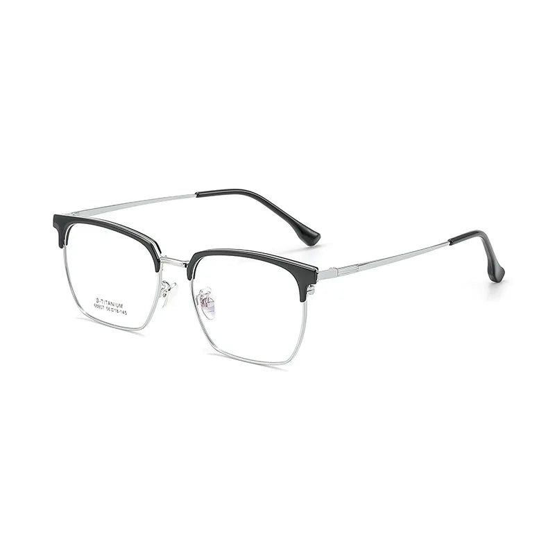 Gmei Optical 68807L unisex square stainless steel prescription eyeglasses