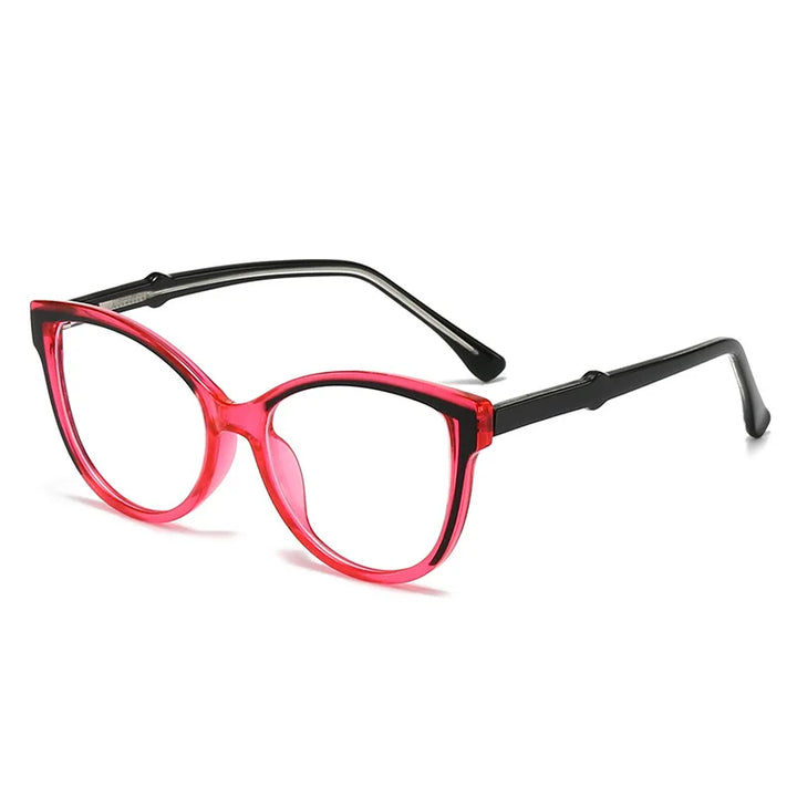 CCspace Women's Full Rim Oval Polycarbonate Reading Glasses R57605 Reading Glasses CCSpace +50 Red 