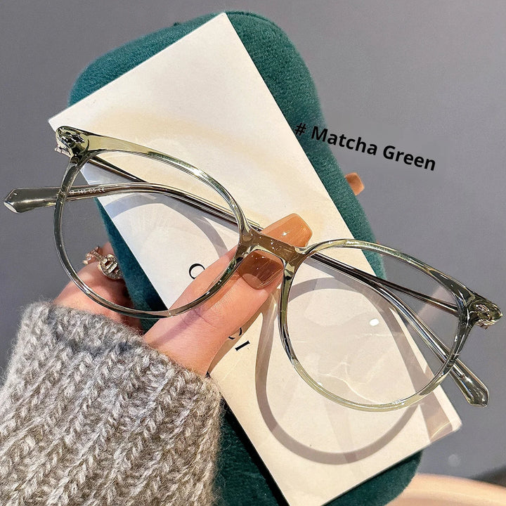 Momoja Women's Full Rim Oval Square Tr 90 Titanium Eyeglasses 783054