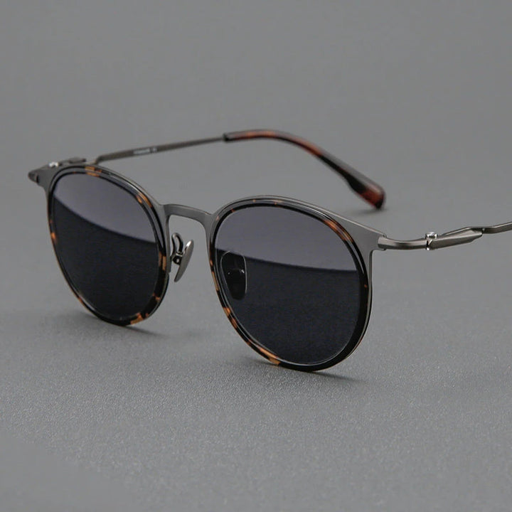 Blackmask Unisex Full Rim Round Titanium Polarized Sunglasses BM-0056S