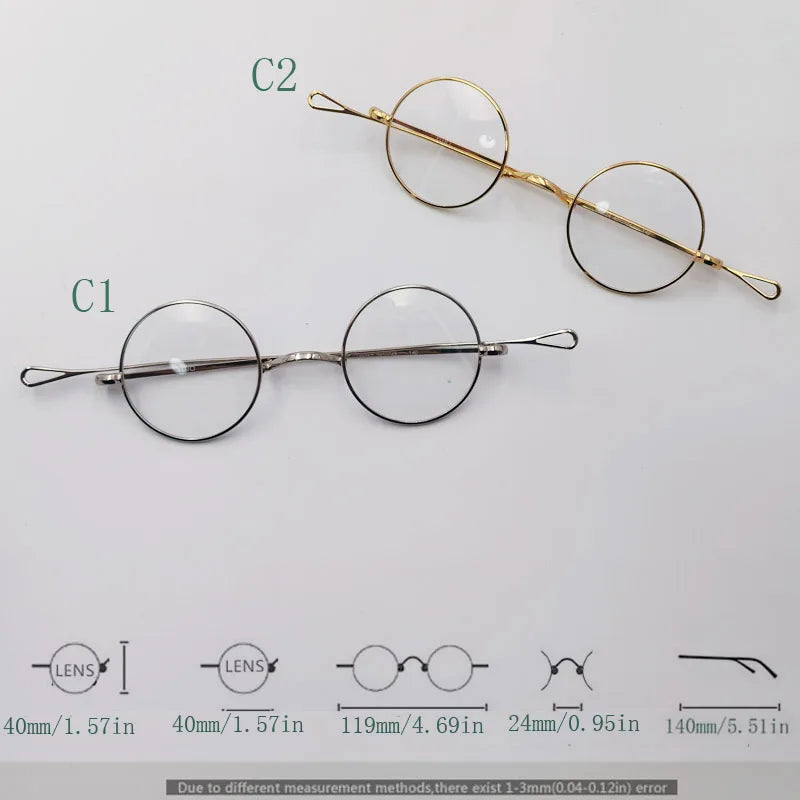 Yujo Unisex Full Rim Round Pure Titanium Eyeglasses Classic — view 2 | Yujo at FuzWeb