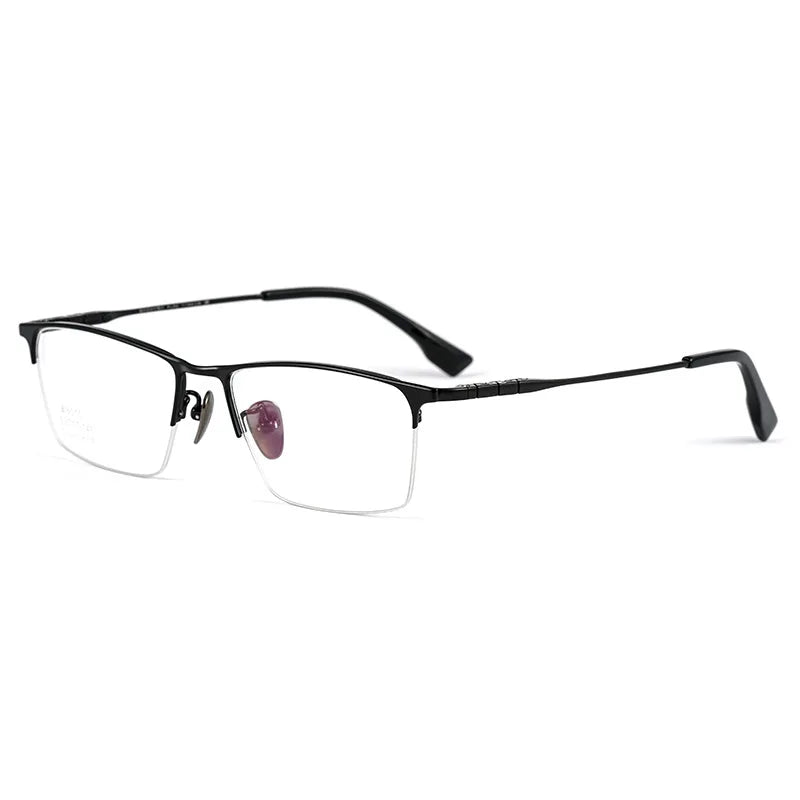 Hotochki Men's Semi Rim Square Titanium Eyeglasses 76010
