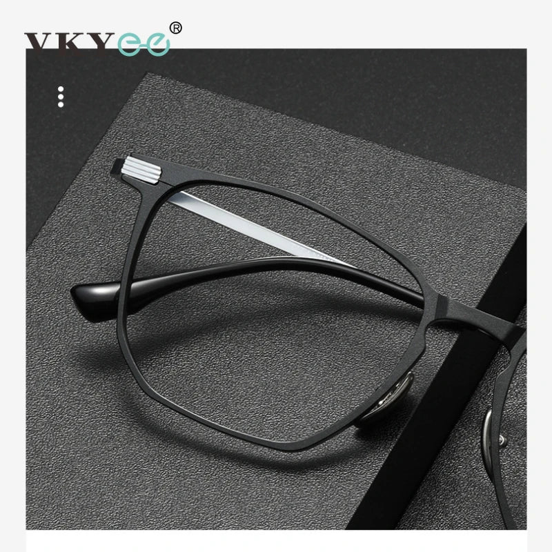 Vicky Men's Full Rim Square Aluminum Titanium Reading Glasses 4224 Reading Glasses Vicky   