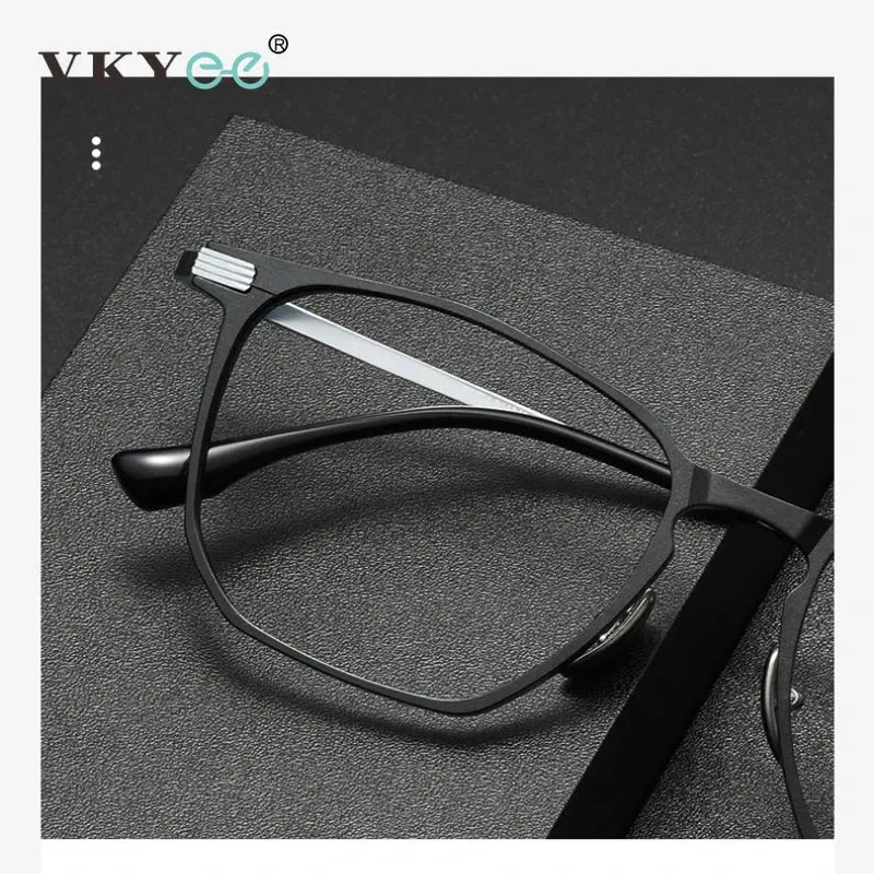 Vicky Mens Full Rim Square Aluminum Titanium Reading Glasses 4224 — view 3 | Vicky at FuzWeb
