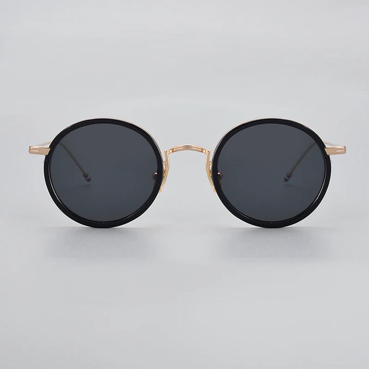 Black Mask Men's Full Rim Alloy Round Polarized Sunglasses X906 Sunglasses Black Mask   