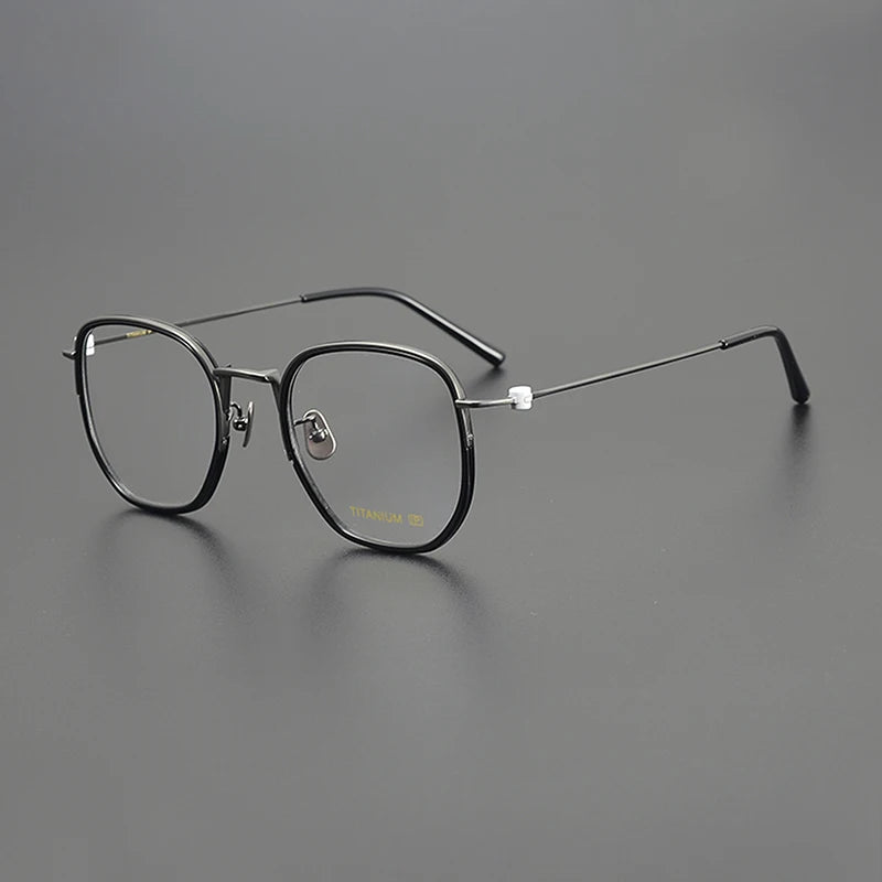 Nobler Unisex Full Rim Square Titanium Acetate Eyeglasses S872 Full Rim Nobler C4  