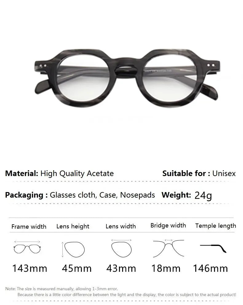 Aimee Unisex Full Rim Flat Top Oval Acetate Eyeglasses 10472 Full Rim Aimee