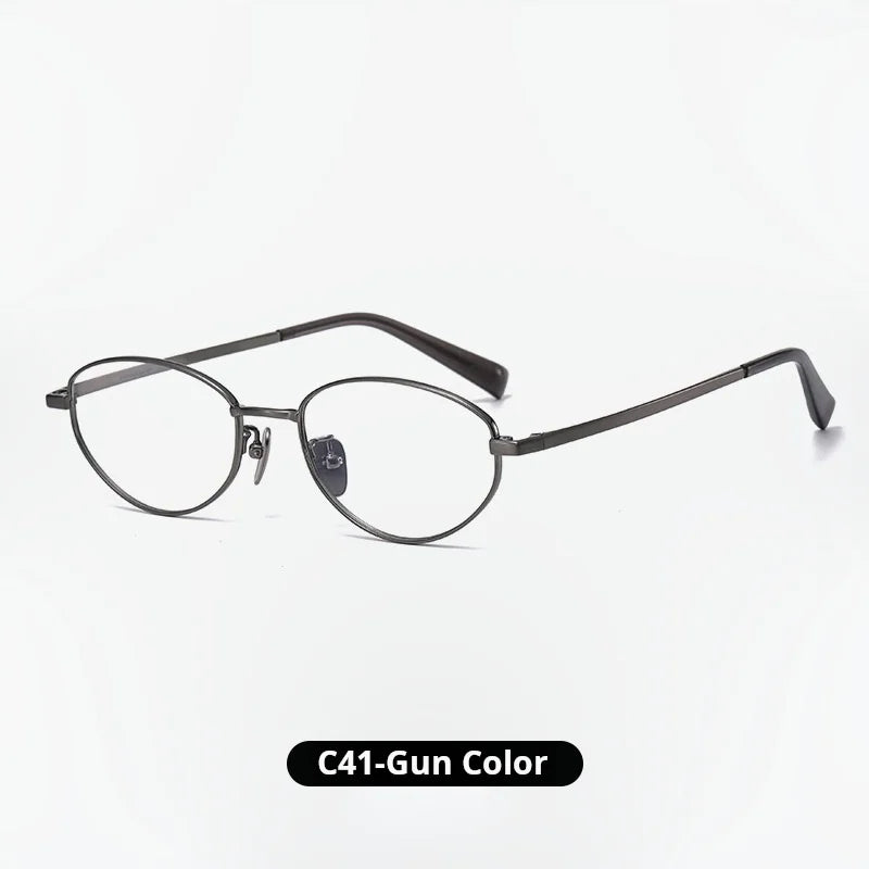 Momoja Unisex Full Rim Oval Titanium Eyeglasses 77003