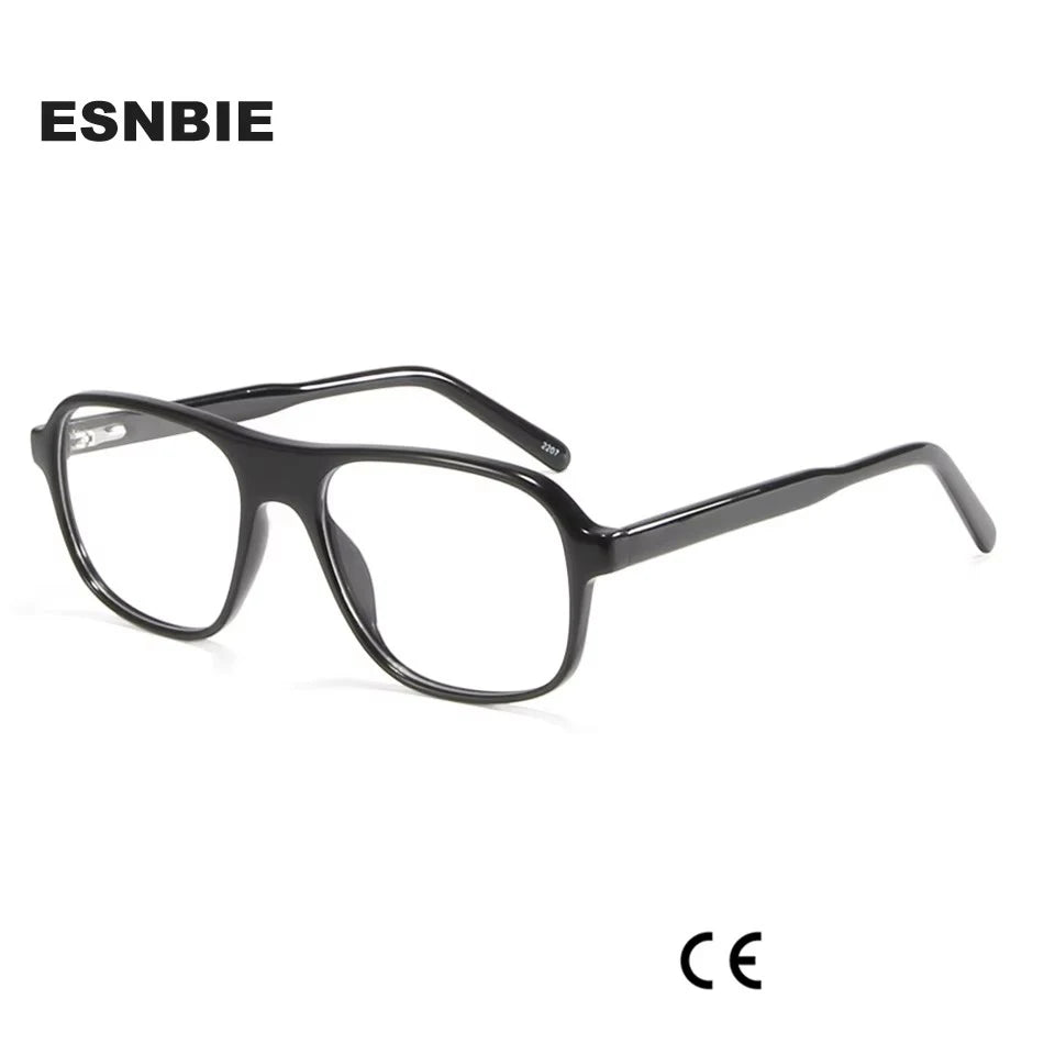 Esnbie Unisex Full Rim Square Oval Acetate Eyeglasses 220621