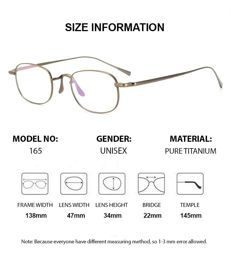 Summer Flower Women's Full Rim Round Square Titanium Eyeglasses 16548