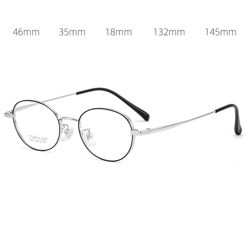 Reven Jate Women's Full Rim Oval Square Titanium Eyeglasses 35015