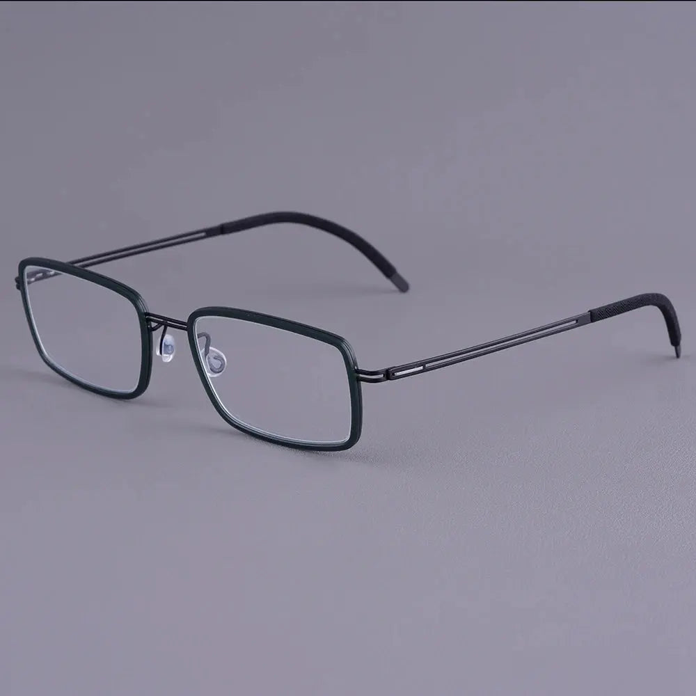 Bobbie 462634 Women’s Screwless Full Rim Square Acetate Titanium Frames FuzWeb