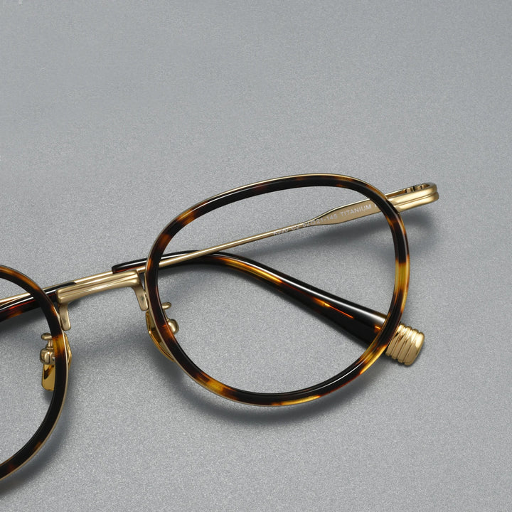 Black Mask Unisex Full Rim Round Titanium Eyeglasses BM-KJ20