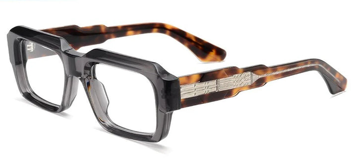 Esnbie Unisex Full Rim Square Acetate Eyeglasses 25SA010-1
