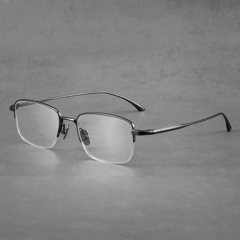 Blackmask Unisex Semi Rim Square Titanium Eyeglasses Fuz 5