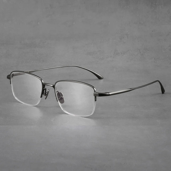Blackmask Unisex Semi Rim Square Titanium Eyeglasses Fuz 5
