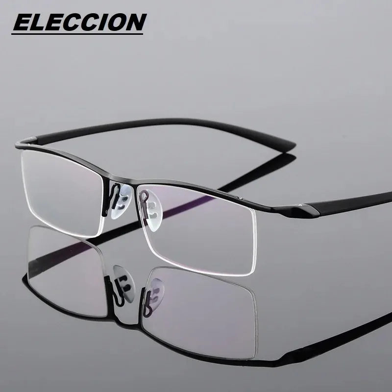 Eleccion Men's Semi Rim Brow Line Titanium Eyeglasses 8190 Semi Rim Eleccion