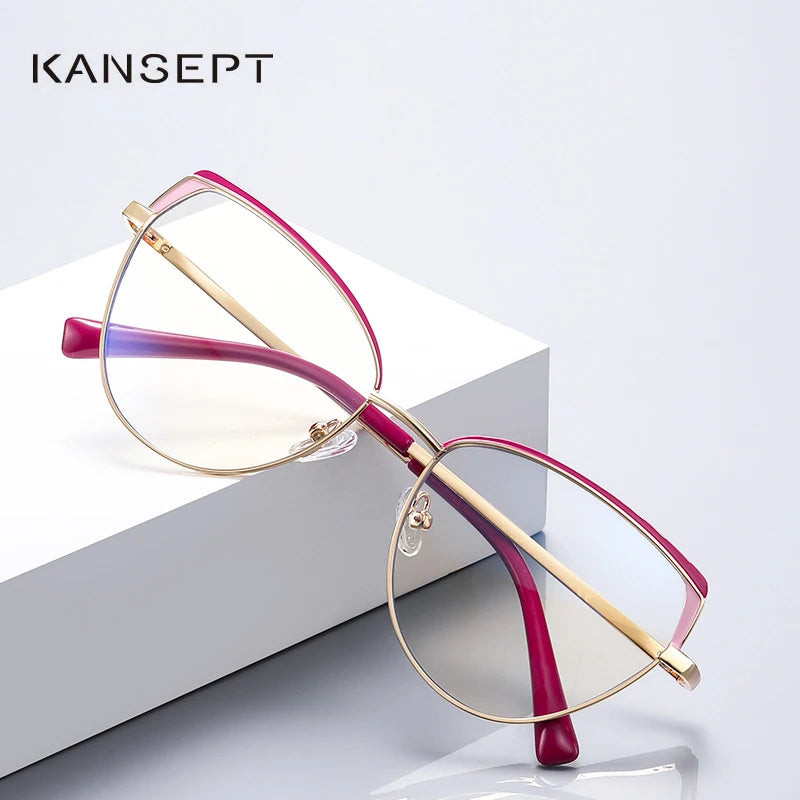 Kansept Women's full Rim Oval Cat Eye Tr 90 Alloy Reading Glasses 3105 Reading Glasses Kansept   