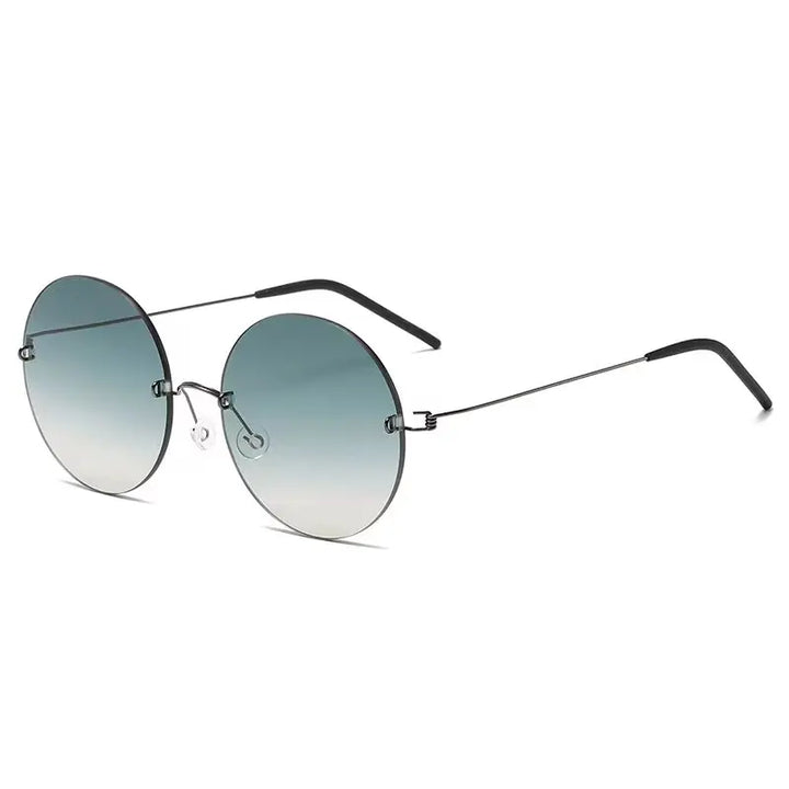 Aimee Unisex Rimless Round Titanium Screwless Sunglasses 762395