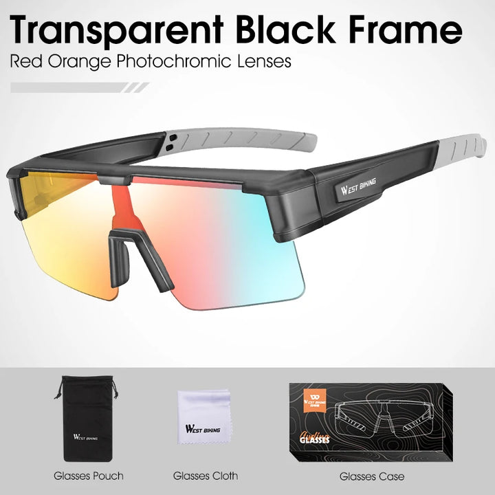 West Biking Unisex Semi Rim Square Polycarbonate Over Frame Sunglasses 930703