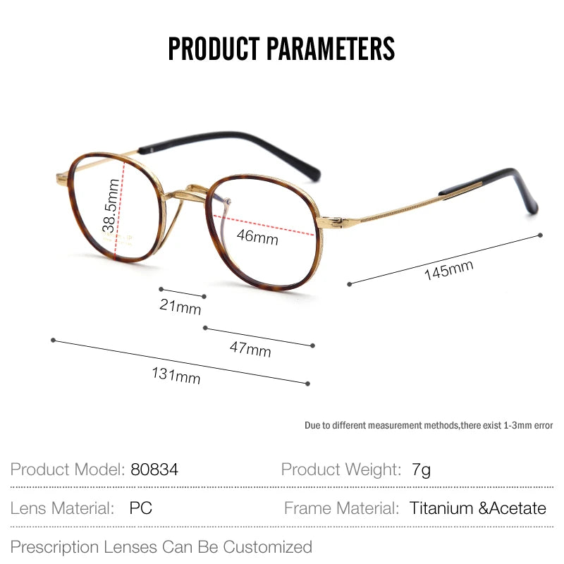 Muzz 1217 unisex round titanium acetate prescription eyeglasses — view 2